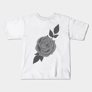 Rose Black and White Kids T-Shirt